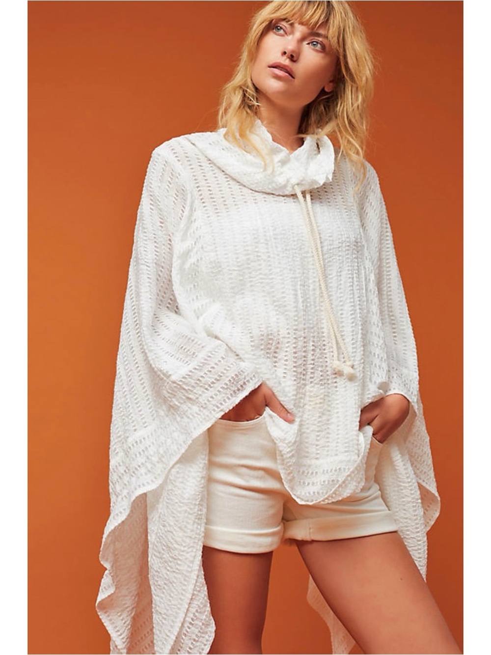 🌈 Beautiful Anthropologie Textured Cowl Neck Poncho